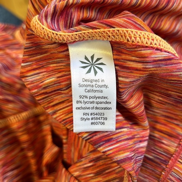 Athleta Gem Pop Space Dye Run Tank Tops size Medium Orange Multi Color - Picture 6 of 8